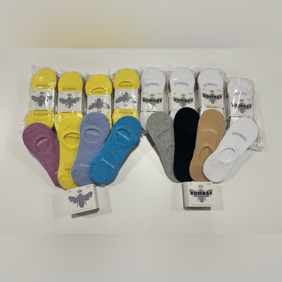 Bombas Accessories - 10 4 Ct Pack Bombas NoShow Socks White Black Tan Grey Pink Blue Lavender Medium